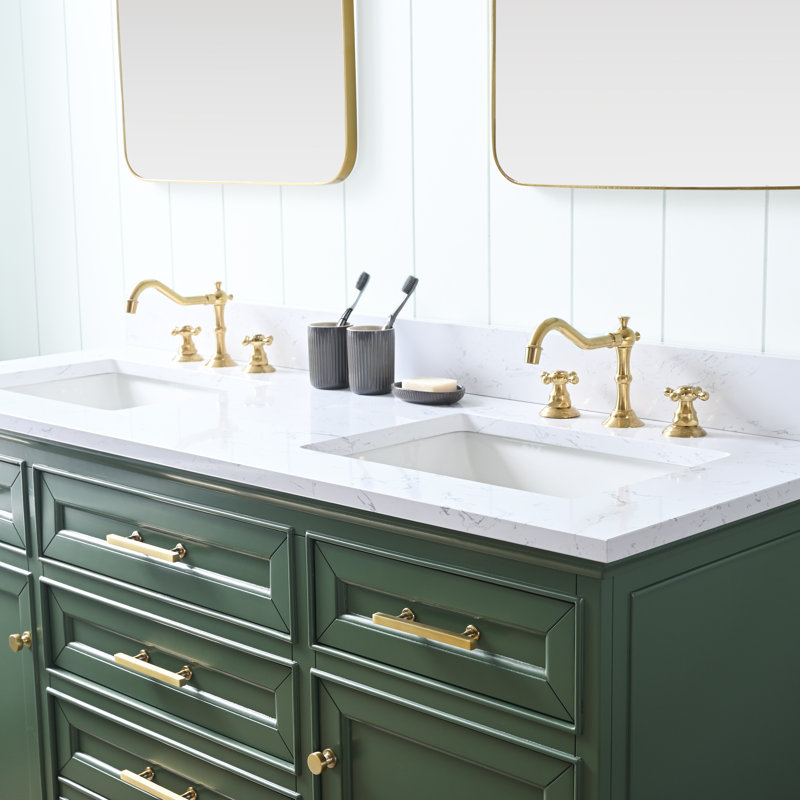 Three Posts™ Currahee 60'' Free Standing Double Bathroom Vanity with